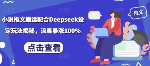 小说推文搬运配合Deepseek设定玩法揭秘,流量暴涨100%-云慧网创