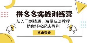 拼多多实战训练营,从入门到精通,海量玩法教程,助你轻松起店盈利-云慧网创