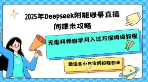 2025年Deepseek附能绿幕直播间挣米攻略无需拜师自学月入过W保姆级教程,最适合小白宝妈的轻创业-云慧网创