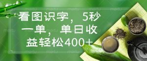 看图识字,5秒一单,单日收益轻松400+-云慧网创