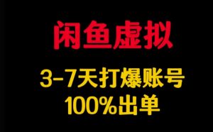 闲鱼虚拟详解,3-7天打爆账号,100%出单-云慧网创