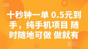十秒钟一单 0.5元到手,纯手机项目 随时随地可做 做就有-云慧网创