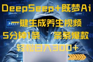 DeepSeek+既梦Ai生成养生视频,5分钟一条,条条爆款,轻松日入300+-云慧网创