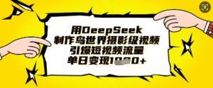 用DeepSeek制作鸟世界摄影级视频,引爆短视频流量,单日变现1k-云慧网创