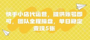 快手小店代运营,提供账号即可,团队全程操盘,单日稳定变现5张【揭秘】-云慧网创