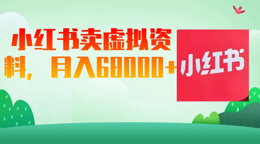 小红书虚拟资料，月入68000（已证实）-云慧网创