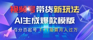 视频号带货新玩法,AI生成,百分百原创爆款模版 百分百起号,高佣商品T…-云慧网创