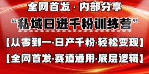 私域日进千粉训练营,全网首发,从0开始带你做好私域,适用于任何赛道,让日产千粉不再是梦-云慧网创