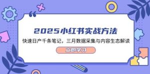 2025小红书实战方法,快速日产千条笔记,三月数据采集与内容生态解读-云慧网创
