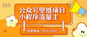 公众号壁纸项目,小程序流量主双收益,月入3000+-云慧网创