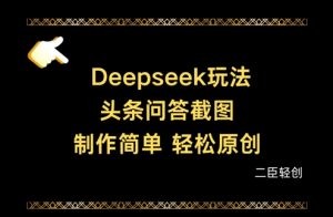 Deepseek头条问答截图,制作简单,轻松原创-云慧网创