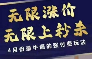 4月12号拼多多线上课,无限涨价,无限上秒杀,4月份最牛逼的强付费玩法-云慧网创
