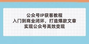 公众号IP获客教程(第3期),从入门到商业闭环,打造爆款文章,实现公众号高效变现-云慧网创