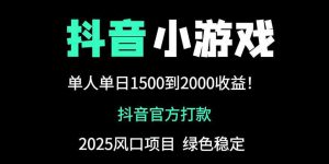 抖音官方小游戏2025全网最新玩法,暴利赚钱项目,单机日入2000+-云慧网创