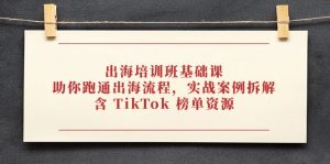 出海培训班基础课,助你跑通出海流程,实战案例拆解,含 TikTok 榜单资源-云慧网创
