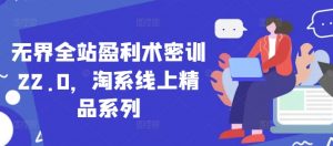 无界全站盈利术密训22.0,淘系线上精品系列-云慧网创