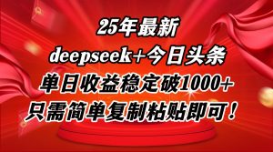 25年最新dp+今日头条玩法,单日收益稳定破1000+,只需简单复制粘贴即可!-云慧网创