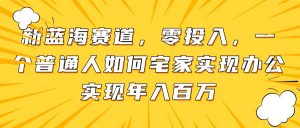新蓝海赛道,零投入,一个普通人如何宅家办公实现年入百万-云慧网创