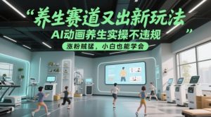 养生赛道又出新玩法,AI动画养生实操不违规,涨粉贼猛,小白也能学会-云慧网创
