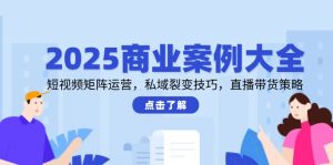 2025商业案例大全,短视频矩阵运营,私域裂变技巧,直播带货策略-云慧网创