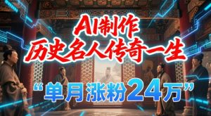 暴力起号!用AI制作历史名人传奇一生,单月涨粉24W,涨粉+变现赛道黑马来了-云慧网创