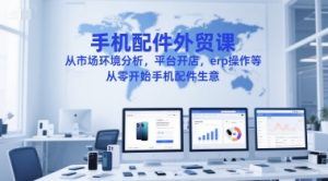 手机配件外贸课,从市场环境分析,平台开店,erp操作等,从零开始手机配件生意-云慧网创