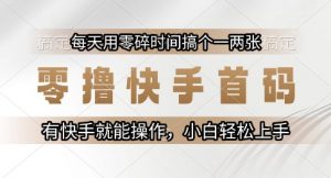 零撸快手首码,每天用零碎时间搞个一两张,有快手就能操作小白轻松上手【揭秘】-云慧网创