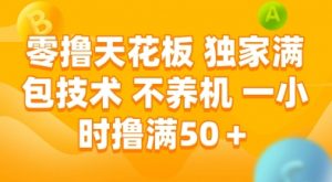 零撸天花板,独家满包技术,不用养机,一小时撸满50+,收益稳定【揭秘】-云慧网创