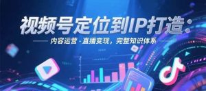 视频号定位到IP打造:账号搭建-内容运营-直播变现,完整知识体系-云慧网创