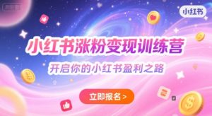 小红书涨粉变现训练营,开启你的小红书盈利之路-云慧网创