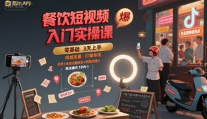餐饮短视频入门实操课,引爆同城流量,打爆单店-云慧网创