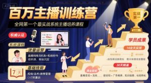 百万主播训练营,全网第一个最实战系统主播培养课程-云慧网创