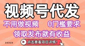 视频号代发,不用剪辑不用做视频,0门槛要求,领取发布就有收益,任务没有无上限,小白轻松上手【揭秘】-云慧网创