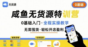 无货源特训营,0基础带你玩转咸鱼无货源-云慧网创