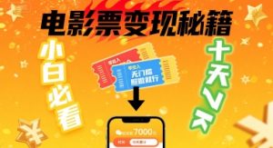 小白必看!卖电影票项目,零投入无门槛谁都能做,十天到手 7k,照做就行【揭秘】-云慧网创