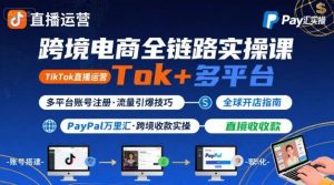 跨境电商线上课,TikTok 直播运营 + 多平台账号注册 + PayPal 万里汇实操教程-云慧网创