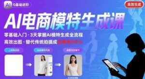 AI模特进阶课程,0基础高效生成逼真电商模特图-云慧网创
