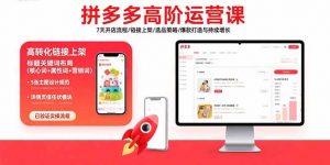 拼多多高阶运营课:7天开店流程/链接上架/选品策略/爆款打造与持续增长-云慧网创