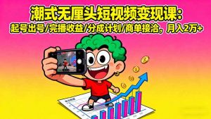 潮式无厘头短视频变现课:起号出号/完播收益/分成计划/商单接洽,月入2万+-云慧网创