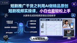 短剧推广干货之利用AI做精品原创短剧视频实操课,小白也能轻松上手-云慧网创