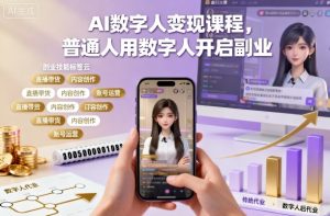 AI数字人变现课程,普通人用数字人开启副业-云慧网创