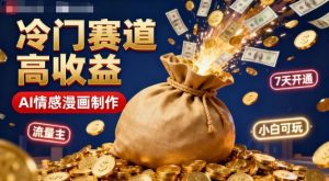 公众号冷门赛道，用AI做情感漫画，7天开通流量主，操作简单，小白可玩-云慧网创