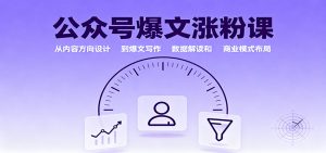公众号爆文涨粉课:从内容方向设计到爆文写作,数据解读和商业模式布局-云慧网创