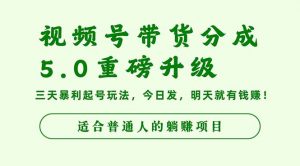视频号带货分成5.0重磅升级,三天暴利起号玩法,今日发,明天就有钱赚…-云慧网创