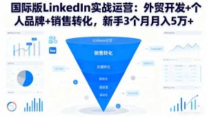 国际版LinkedIn实战运营:外贸开发+个人品牌+销售转化,新手3个月月入5万+-云慧网创