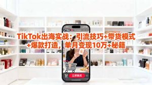 「TikTok出海实战」引流技巧+带货模式+爆款打造,单月变现10万+秘籍-云慧网创