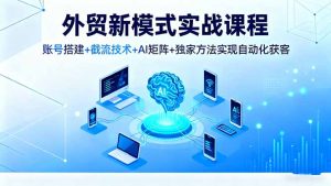 外贸新模式实战课程,账号搭建+截流技术+AI矩阵+独家方法实现自动化获客-云慧网创
