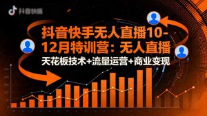 抖音快手无人直播10-12月特训营:无人直播天花板技术+流量运营+商业变现-云慧网创
