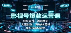 影视号爆款运营课:账号定位,选剧技巧,文案创作,剪映PR剪辑和影视解说避坑-云慧网创