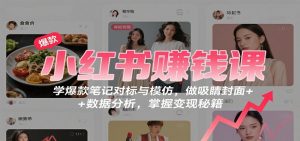 小红书赚钱课:学爆款笔记对标与模仿,做吸睛封面 + 数据分析,掌握变现秘籍-云慧网创